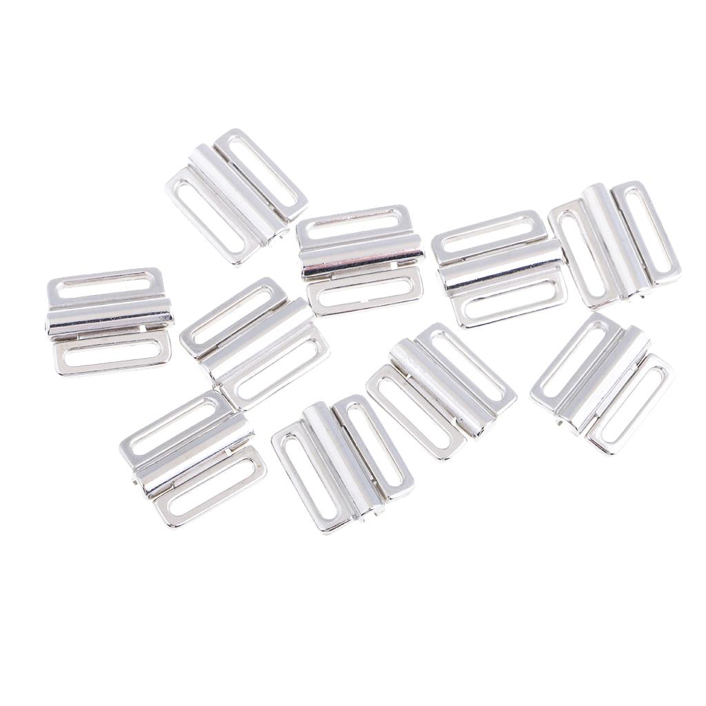 Max 10 Sets BIKINI CLIPS Hook & Snap Metal  Strap Bra Fastener Swimwear 10mm