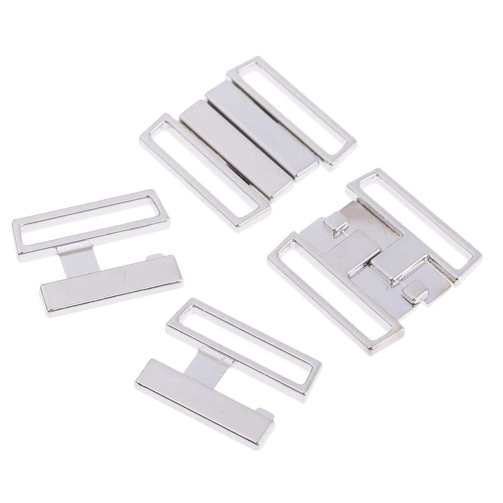 Max 10 Sets BIKINI CLIPS Hook & Snap Metal  Strap Bra Fastener Swimwear 14.7mm