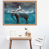 Maxbell DIY 5D Diamond Embroidery Painting Cross Stitch Kit Crafts Girl and Elephant