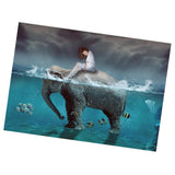 Maxbell DIY 5D Diamond Embroidery Painting Cross Stitch Kit Crafts Girl and Elephant