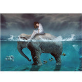 Maxbell DIY 5D Diamond Embroidery Painting Cross Stitch Kit Crafts Girl and Elephant