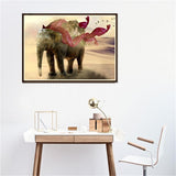 Maxbell DIY Diamond Painting Embroidery Paint By Number Kits Elephant and Hill
