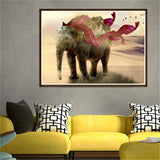 Maxbell DIY Diamond Painting Embroidery Paint By Number Kits Elephant and Hill