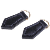 Max 2Pcs Leather Zipper Tags Fixer Pull Replacement DIY Wallet Purse Bag Black