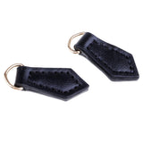 Max 2Pcs Leather Zipper Tags Fixer Pull Replacement DIY Wallet Purse Bag Black