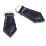 Max 2Pcs Leather Zipper Tags Fixer Pull Replacement DIY Wallet Purse Bag Black