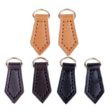Max 2Pcs Leather Zipper Tags Fixer Pull Replacement DIY Wallet Purse Bag Black