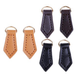 Max 2Pcs Leather Zipper Tags Fixer Pull Replacement DIY Wallet Purse Bag Black