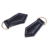 Max 2Pcs Leather Zipper Tags Fixer Pull Replacement DIY Wallet Purse Bag Black