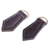Max 2Pcs Leather Zipper Tags Fixer Pull Replacement DIY Wallet Purse Bag Coffee