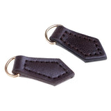 Max 2Pcs Leather Zipper Tags Fixer Pull Replacement DIY Wallet Purse Bag Coffee