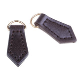 Max 2Pcs Leather Zipper Tags Fixer Pull Replacement DIY Wallet Purse Bag Coffee