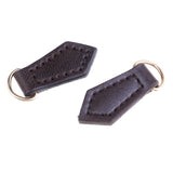 Max 2Pcs Leather Zipper Tags Fixer Pull Replacement DIY Wallet Purse Bag Coffee