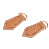 Max 2Pcs Leather Zipper Tags Fixer Pull Replacement DIY Wallet Purse Bag Brown