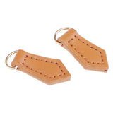 Max 2Pcs Leather Zipper Tags Fixer Pull Replacement DIY Wallet Purse Bag Brown
