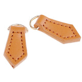 Max 2Pcs Leather Zipper Tags Fixer Pull Replacement DIY Wallet Purse Bag Brown