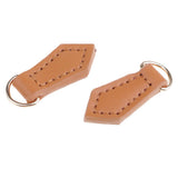 Max 2Pcs Leather Zipper Tags Fixer Pull Replacement DIY Wallet Purse Bag Brown