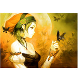 Maxbell 1set Crystal/Rhinestone/Diamond Painting Picture with Kit Girl and Butterfly