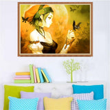 Maxbell 1set Crystal/Rhinestone/Diamond Painting Picture with Kit Girl and Butterfly