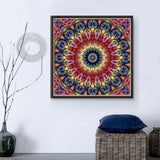 Maxbell Full Drill DIY Flower Diamond Embroidery Painting Cross Stitch Kit Rose Red