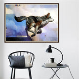 Maxbell DIY 5D Diamond Painting Embroidery Cross Stitch Kit 40x30cm Running Wolf