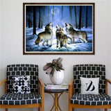 Maxbell DIY 5D Diamond Painting Embroidery Cross Stitch Kit 40x30cm Wolves