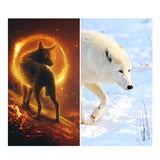 Maxbell Wolf 5D Diamond Painting DIY Embroidery Cross Stitch Needlework Craft White
