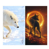 Maxbell Wolf 5D Diamond Painting DIY Embroidery Cross Stitch Needlework Craft White