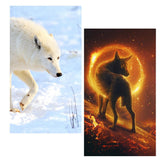 Maxbell Wolf 5D Diamond Painting DIY Embroidery Cross Stitch Needlework Craft White