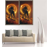 Maxbell Wolf 5D Diamond Painting DIY Embroidery Cross Stitch Needlework Craft Brown