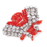 Max Shell Shape Sequins Beaded Decorative Applique Patches for Clothes Hat Red