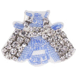 Max Shell Shape Sequins Beaded Decorative Applique Patches for Clothes Hat Blue