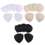 Max 3 Pairs Triangle Sewing In Insert Foam Soft Cup Removable Padded  Black