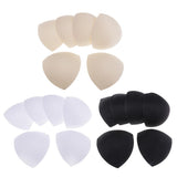 Max 3 Pairs Triangle Sewing In Insert Foam Soft Cup Removable Padded  Black