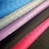 Maxbell Hexagon Pattern PVC Coat Waterproof Outdoor Cover Fabric 1 Meter Dark Brown