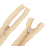Max 5Pcs Nylon Coil Zippers Closed End Invisible Zipper for Sewing Dark Beige