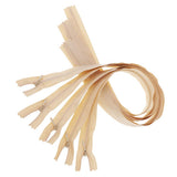 Max 5Pcs Nylon Coil Zippers Closed End Invisible Zipper for Sewing Dark Beige