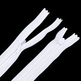 Max 5Pcs Nylon Coil Zippers Closed End Invisible Zipper for Sewing White
