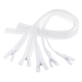 Max 5Pcs Nylon Coil Zippers Closed End Invisible Zipper for Sewing White