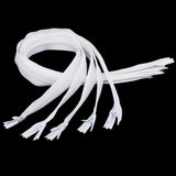 Max 5Pcs Nylon Coil Zippers Closed End Invisible Zipper for Sewing White