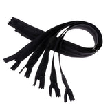 Max 5Pcs Nylon Coil Zippers Closed End Invisible Zipper for Sewing Black