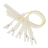 Max 5Pcs Nylon Coil Zippers Closed End Invisible Zipper for Sewing Light Beige
