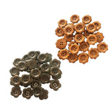 Maxbell 30Pcs 4 Hole Wooden Plum Blossom buttons for Sewing Scrapbooking Dark Brown