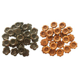 Maxbell 30Pcs 4 Hole Wooden Plum Blossom buttons for Sewing Scrapbooking Dark Brown