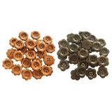 Maxbell 30Pcs 4 Hole Wooden Plum Blossom buttons for Sewing Scrapbooking Dark Brown