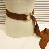 Max Womens Soft Cotton Fabric Cloth Waist Belt Dress Belt Knot Waistband Coffee