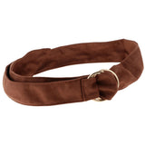 Max Womens Soft Cotton Fabric Cloth Waist Belt Dress Belt Knot Waistband Coffee