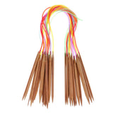 Maxbell 18Pc/set Mixed Color Circular Bamboo Knitting Needles Crocheting Tools 60cm