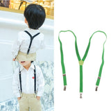 Max Easy Clip-On Y-Back Suspenders with Clips for Kids & Toddlers  Green