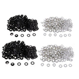 Max 100 Sets Metal Eyelet with Washer for Clothing Accessories 8 x 4mm Black